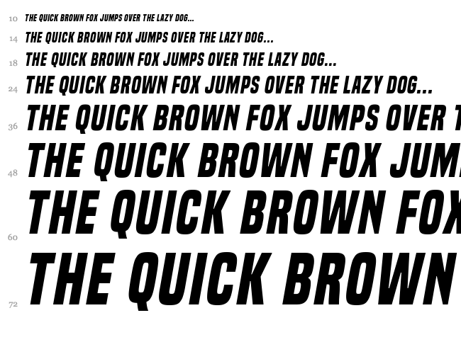 Built Titling font waterfall